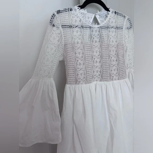 Endless Rose Bell Sleeve Mini Dress in White S - Picture 6 of 11